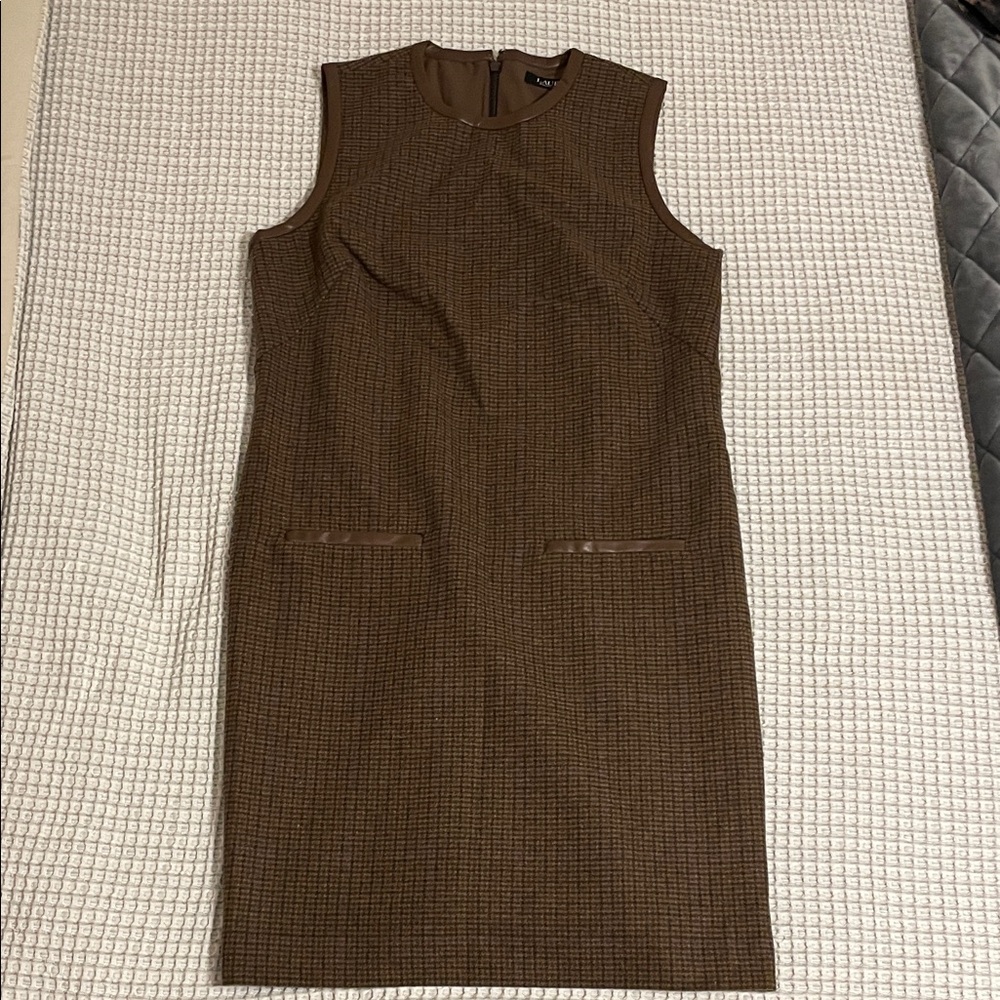 Lauren Ralph Lauren Brown Sleeveless Midi Dress